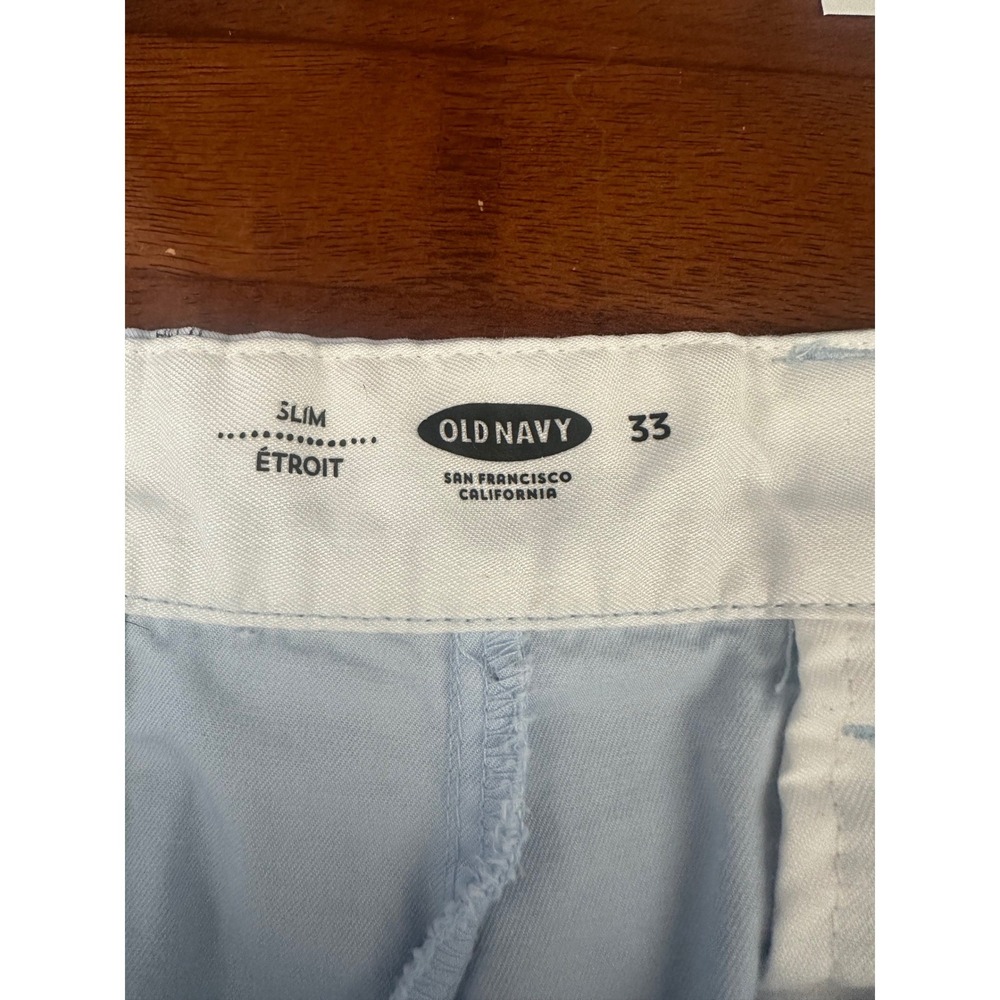 Gap Mens Slim Chino Shorts Light Blue Sailboat Embroidered Nautical Cotton 33 - Picture 3 of 5